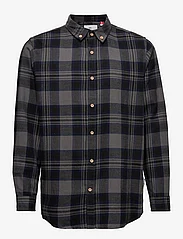 Kronstadt - Johan Kids Flannel check shirt - krekli ar garām piedurknēm - grey / royal blue - 0