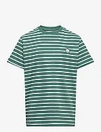 Timmi Kids Organic/Recycled striped t-shirt - MALLARD GREEN/WHITE