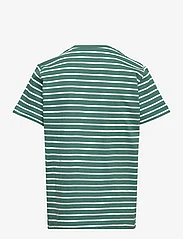 Kronstadt - Timmi Kids Organic/Recycled striped t-shirt - ar īsām piedurknēm - mallard green/white - 1