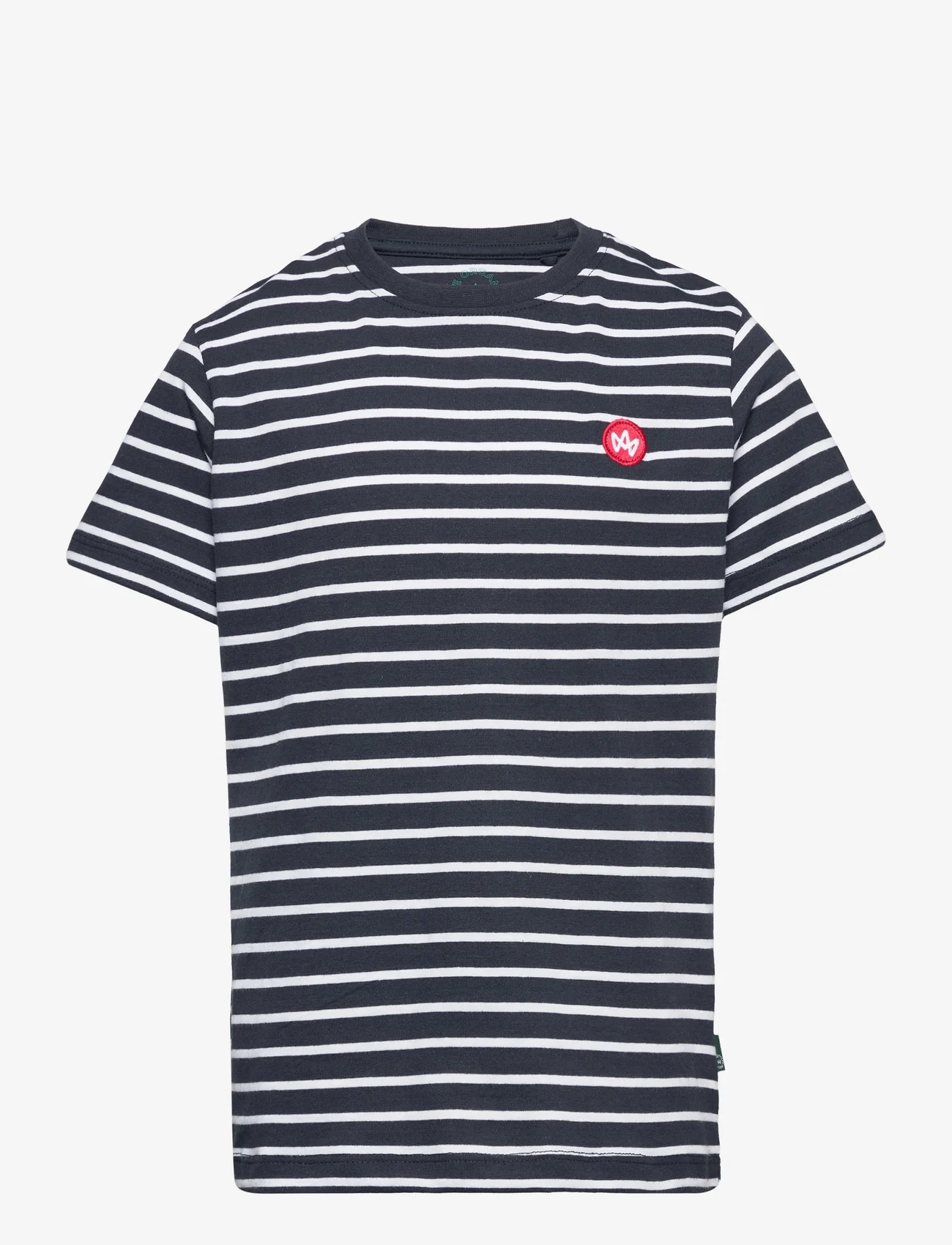 Kronstadt - Timmi Kids Organic/Recycled striped t-shirt - kurzärmelige - navy / white - 0