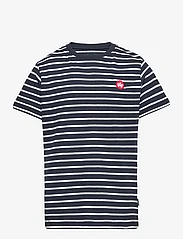 Kronstadt - Timmi Kids Organic/Recycled striped t-shirt - lühikeste varrukatega - navy / white - 0