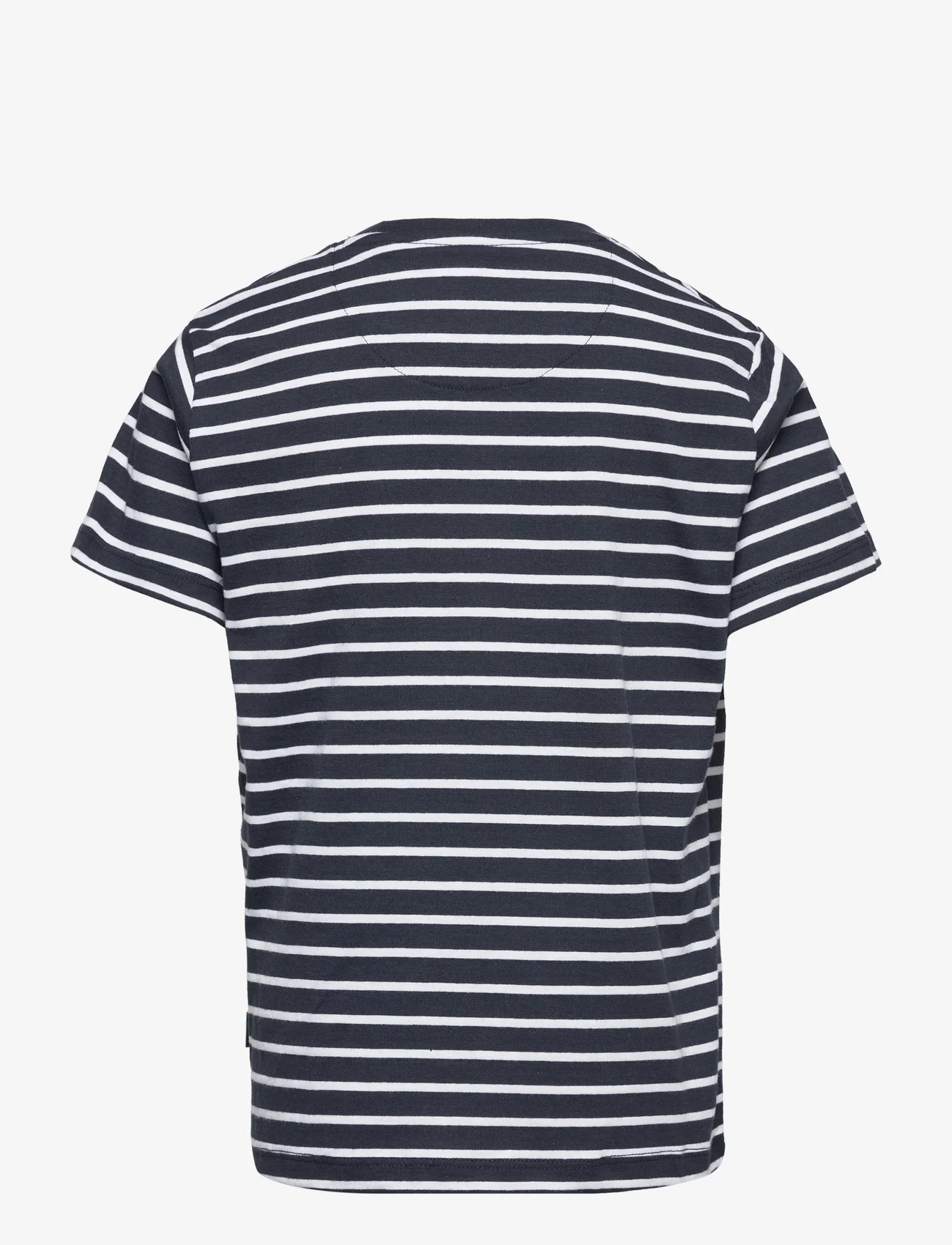 Kronstadt - Timmi Kids Organic/Recycled striped t-shirt - ar īsām piedurknēm - navy / white - 1
