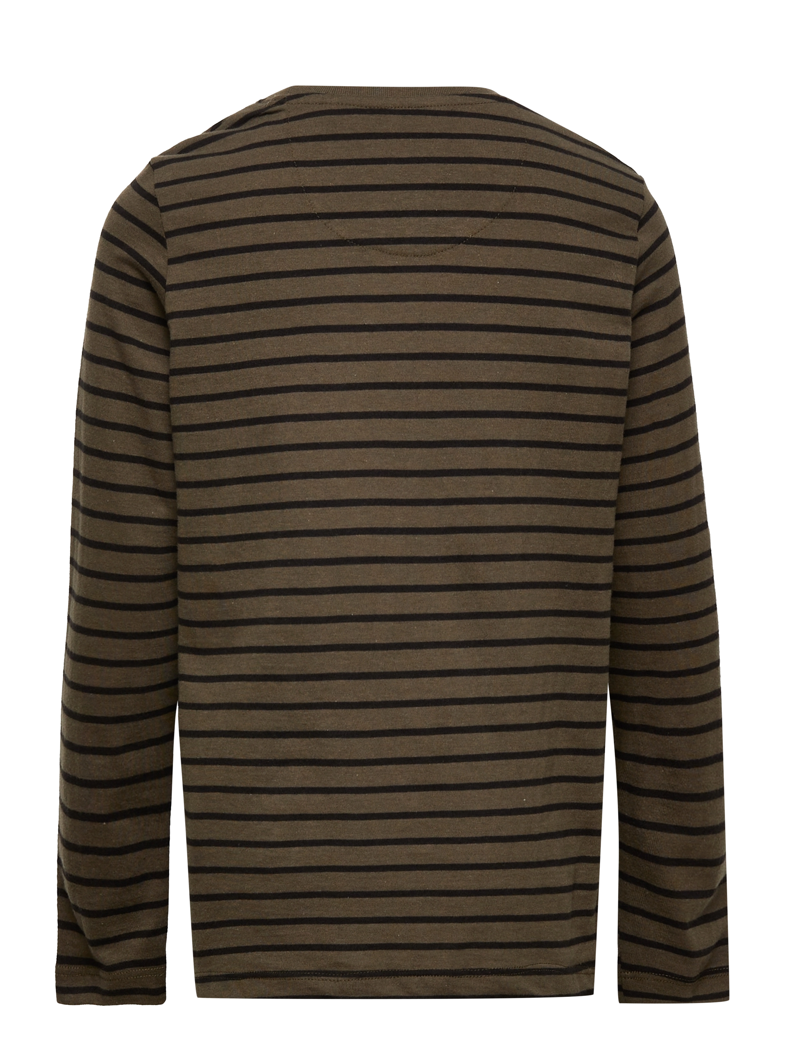 Kronstadt - Timmi Kids Organic/Recycled L/S stripe tee - army / black - 1