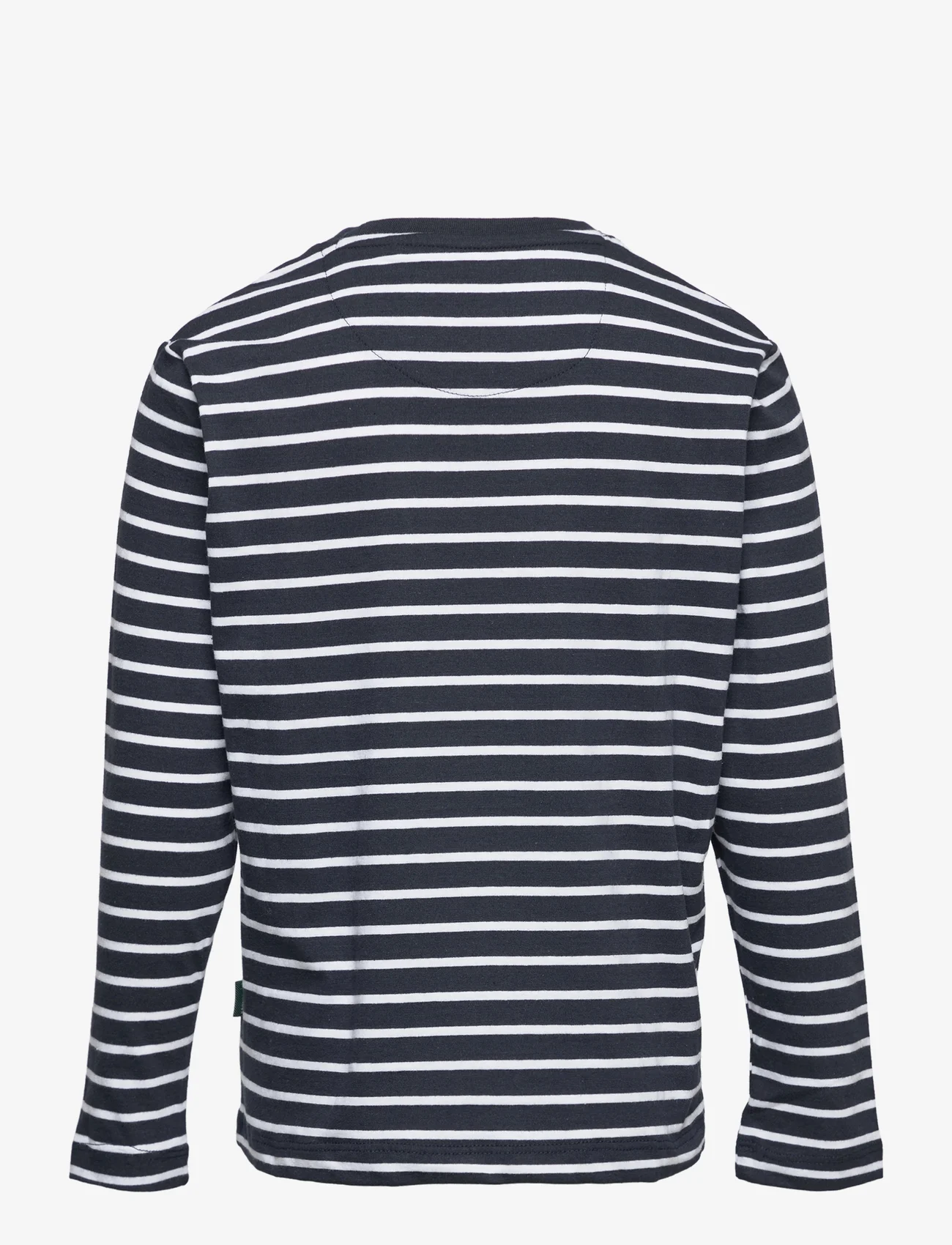 Kronstadt - Timmi Kids Organic/Recycled L/S stripe tee - long-sleeved t-shirts - navy / white - 1
