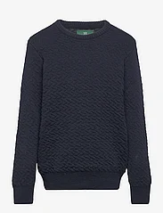 Kronstadt - New Zigga Kids Recycled cotton crew knit - swetry - navy - 0