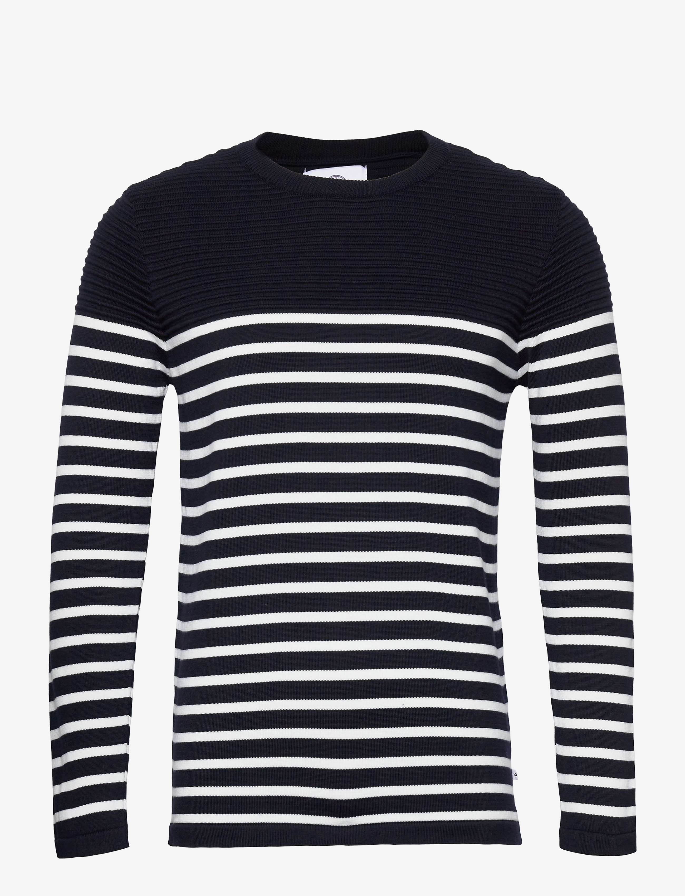 Kronstadt - Link Cotton stripe knit - navy / off white - 0