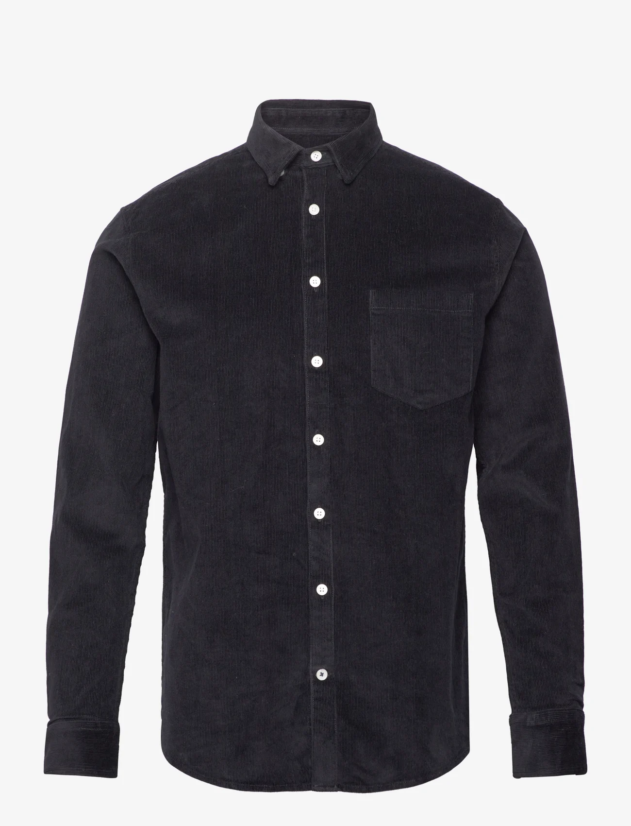 Kronstadt - Johan Corduroy shirt - velvetiniai marškiniai - black - 0
