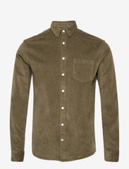 Kronstadt - Johan Corduroy shirt - velvetiniai marškiniai - olive green - 1