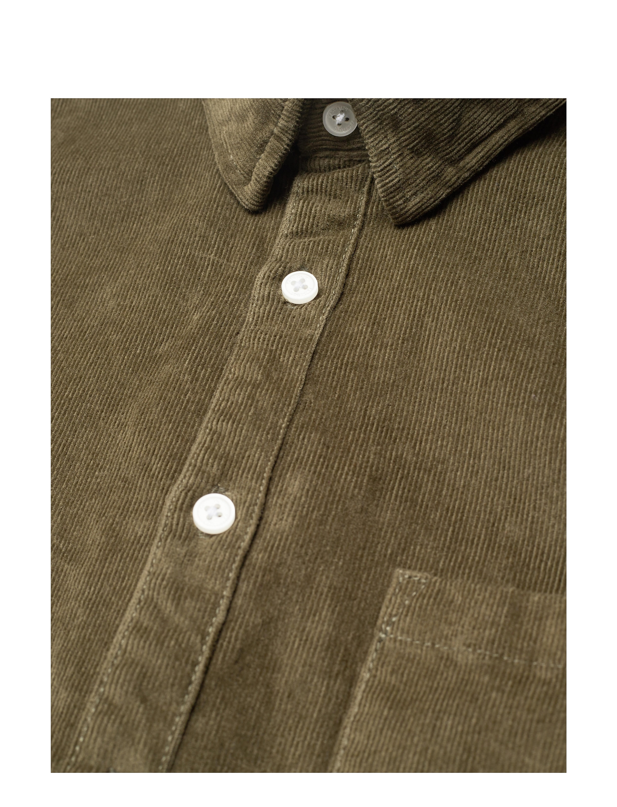 Kronstadt - Johan Corduroy shirt - olive green - 4