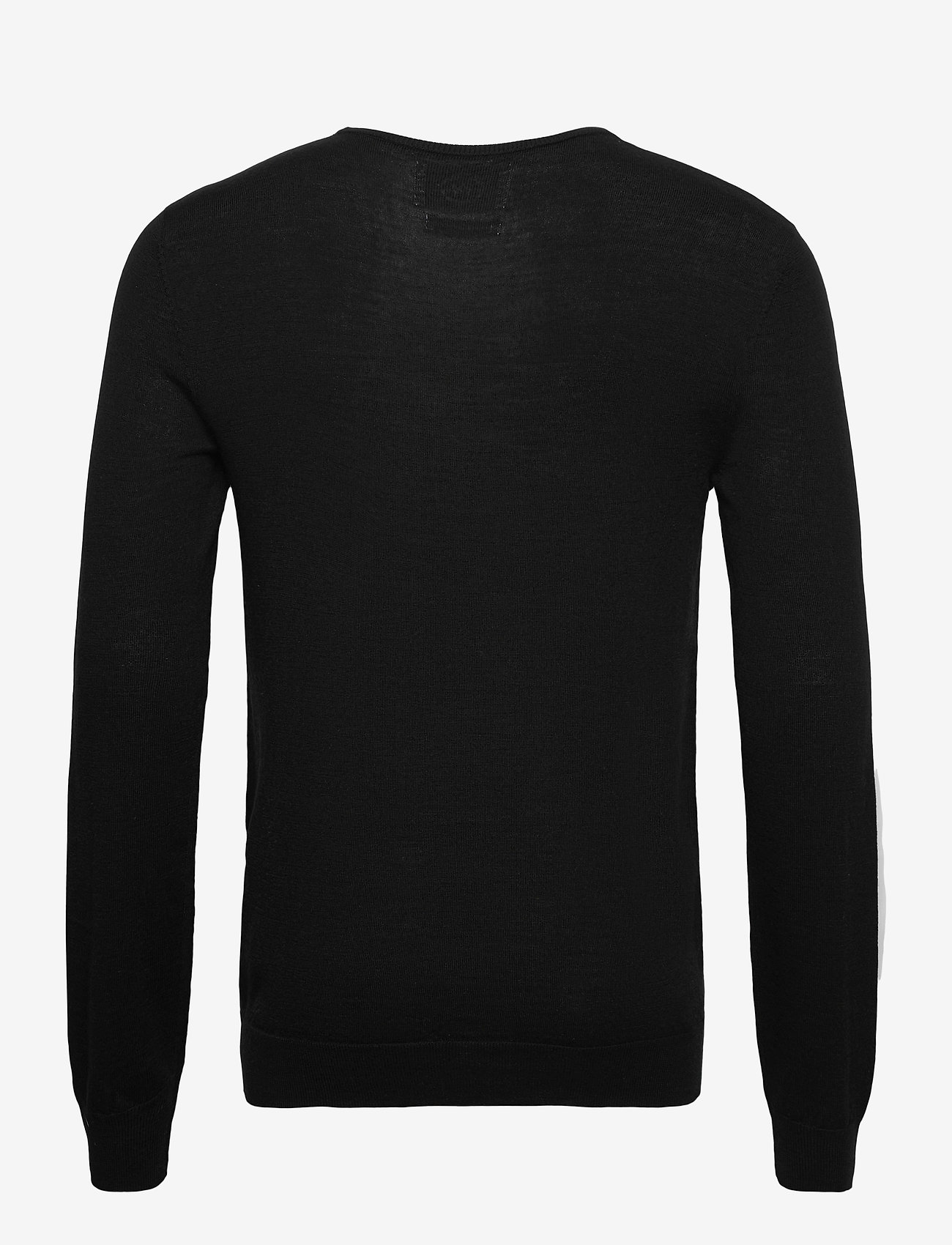 Kronstadt - Johs Merino crew neck knit - megzti laisvalaikio drabužiai - black - 1