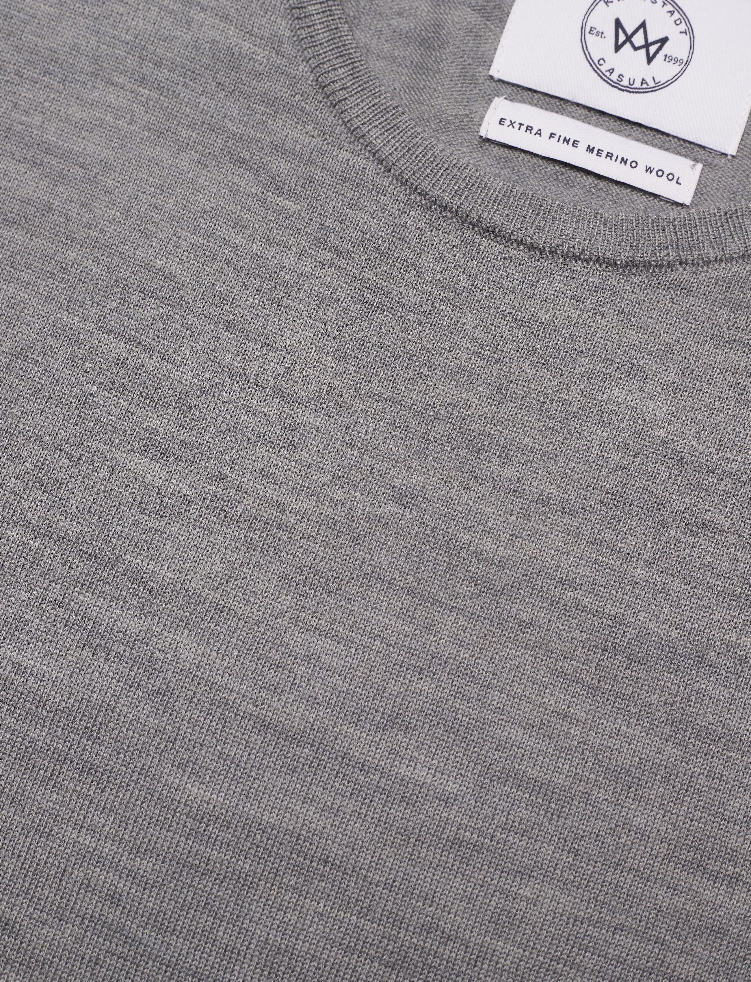 Kronstadt - Johs Merino crew neck knit - grey mel - 2