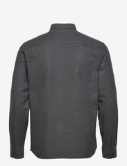 Kronstadt - Johan Herringbone flannel shirt - tavalised t-särgid - black - 1