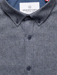 Kronstadt - Johan Herringbone flannel shirt - tavalised t-särgid - navy - 2