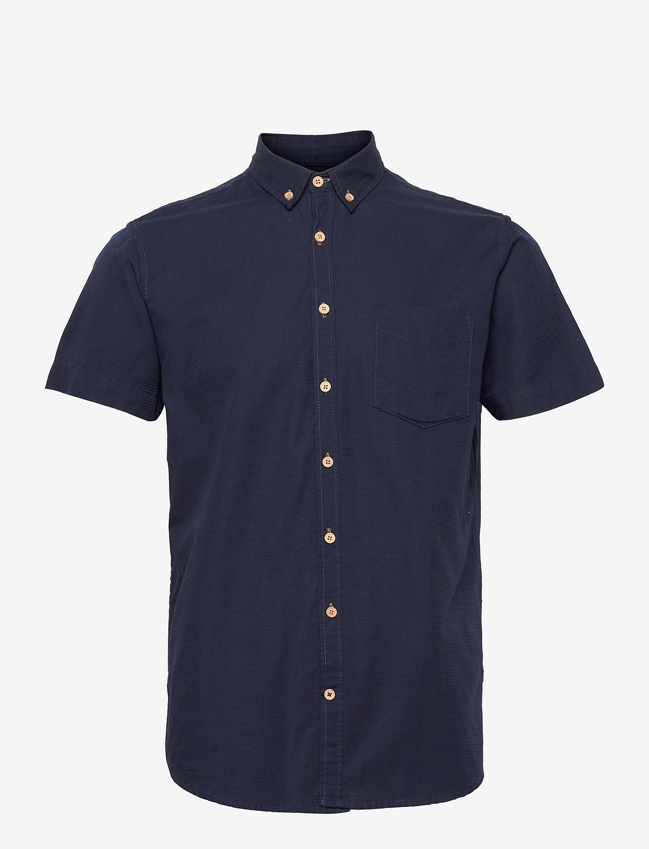 Kronstadt - Johan Seersucker s/s shirt - navy - 0