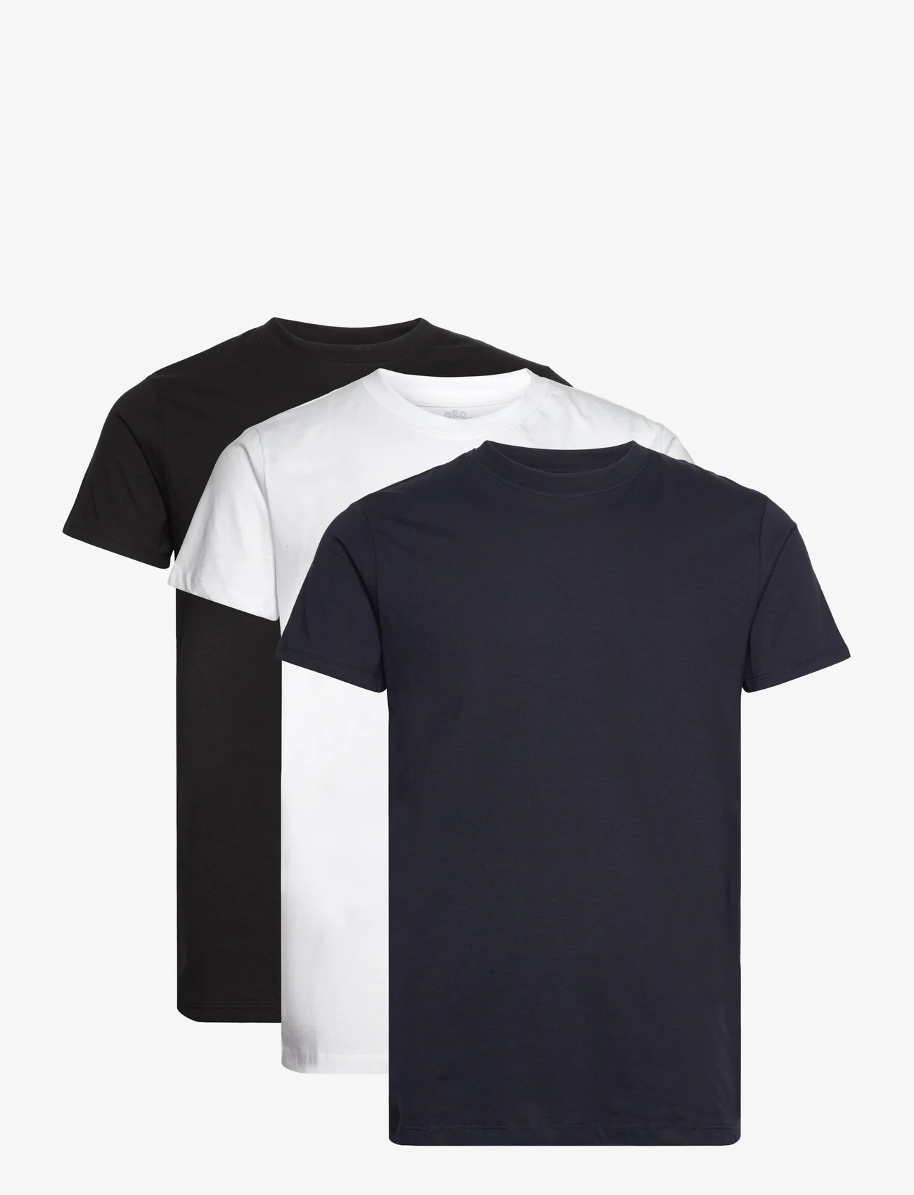 Kronstadt - Elon Organic/Recycled 3-pack t-shirt - t-shirts - navy/white/black - 0