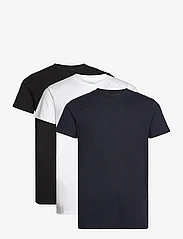 Kronstadt - Elon Organic/Recycled 3-pack t-shirt - t-shirts - navy/white/black - 0