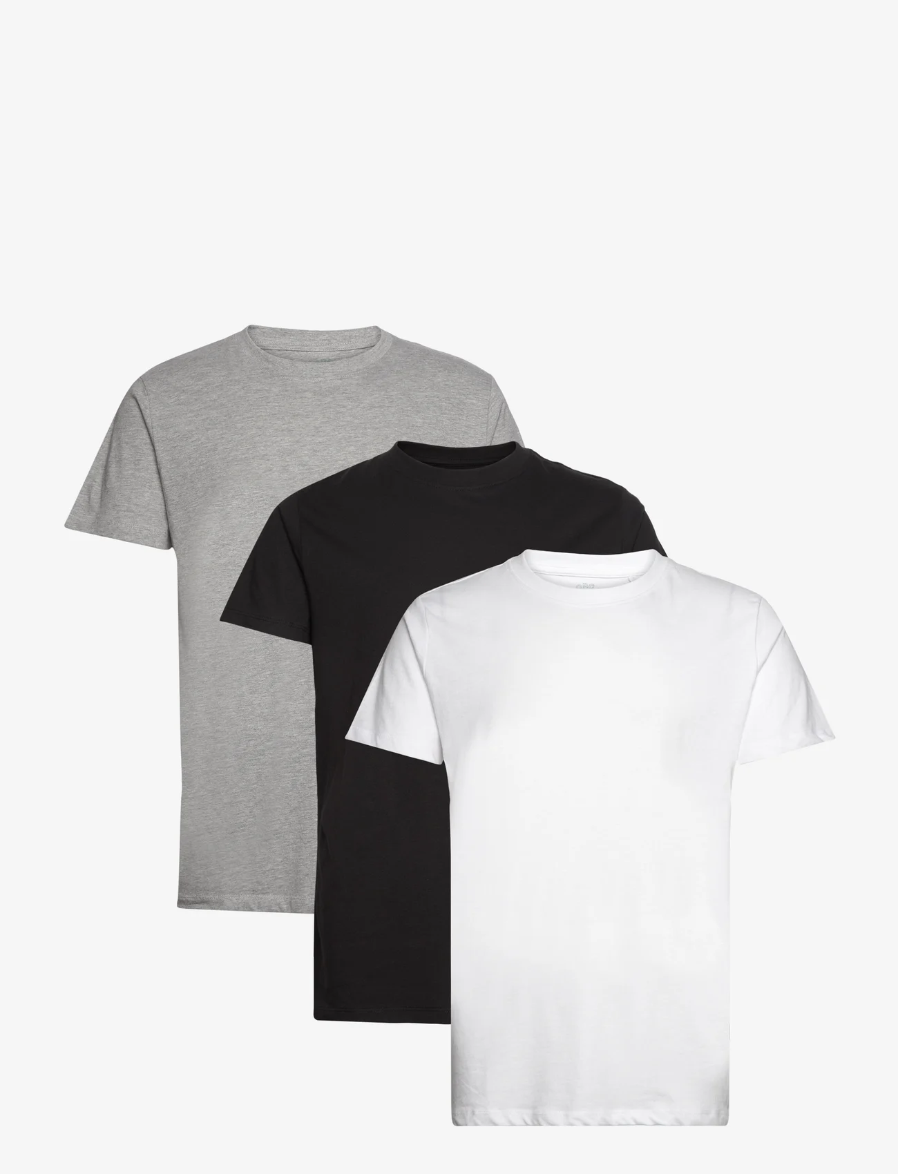 Kronstadt - Elon Organic/Recycled 3-pack t-shirt - laisvalaikio marškinėliai - white/black/grey - 0