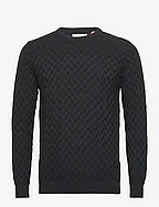 Bertil Cotton crew neck knit - BLACK