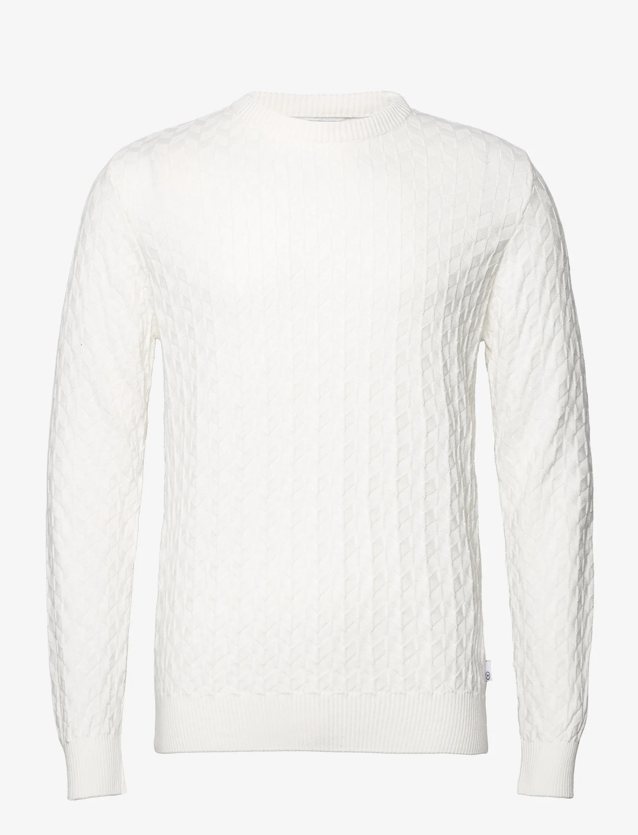 Kronstadt - Bertil Cotton crew neck knit - basic-strickmode - off white - 0