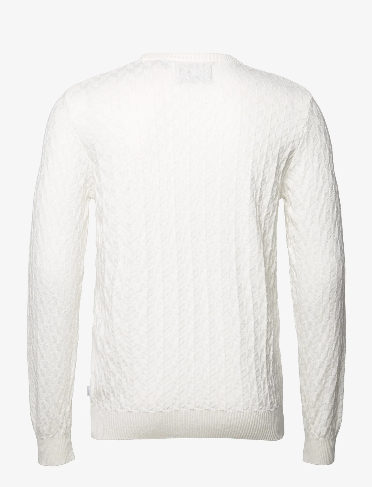 Kronstadt - Bertil Cotton crew neck knit - basisstrikkeplagg - off white - 1