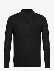 Kronstadt - Johannes Merino polo knit - trikotažiniai polo marškinėliai - black - 0