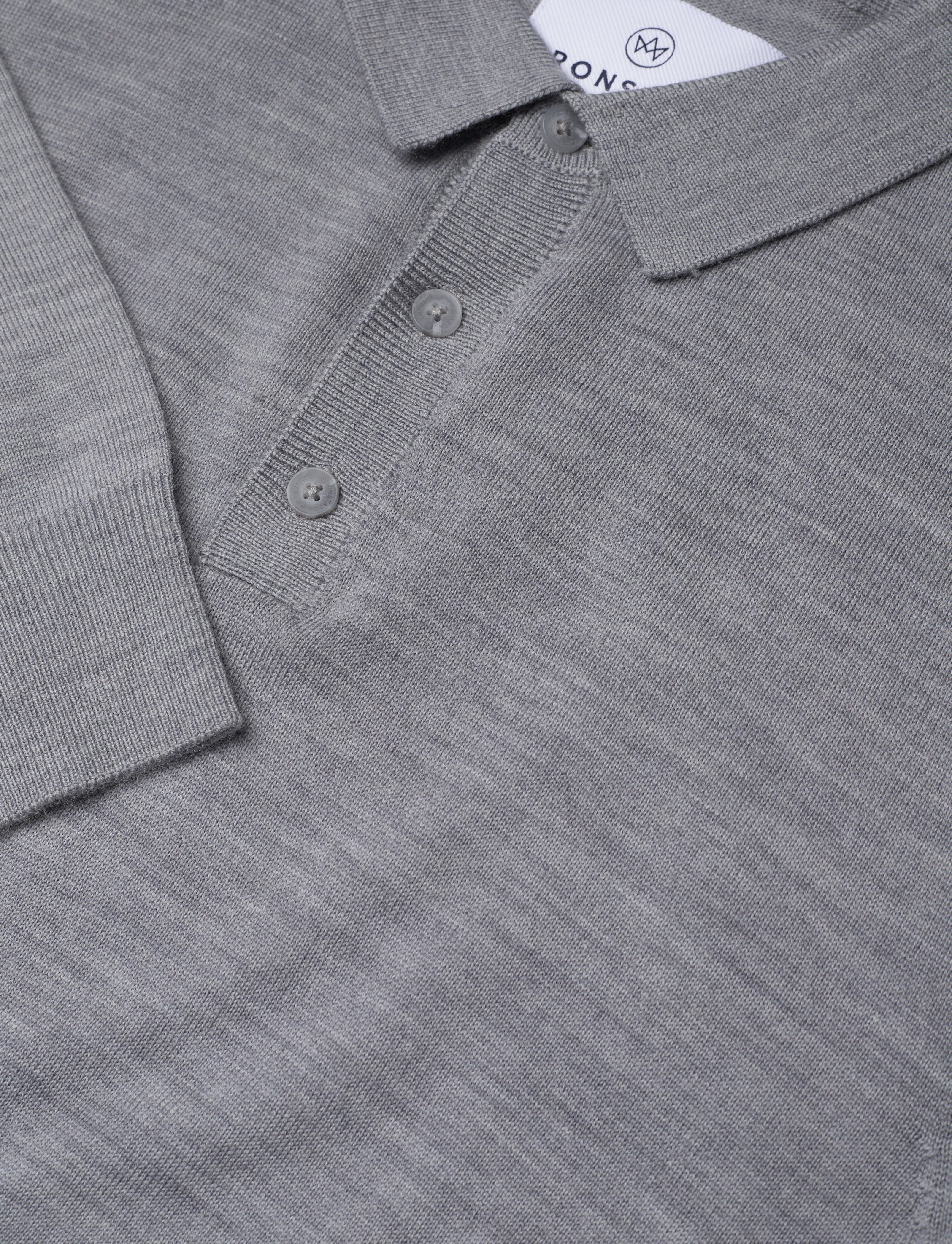 Kronstadt - Johannes Merino polo knit - grey mel - 2