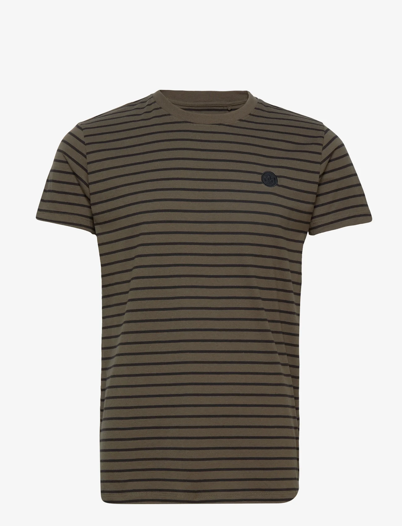 Kronstadt - Timmi Organic/Recycled striped t-shirt - army / black - 0