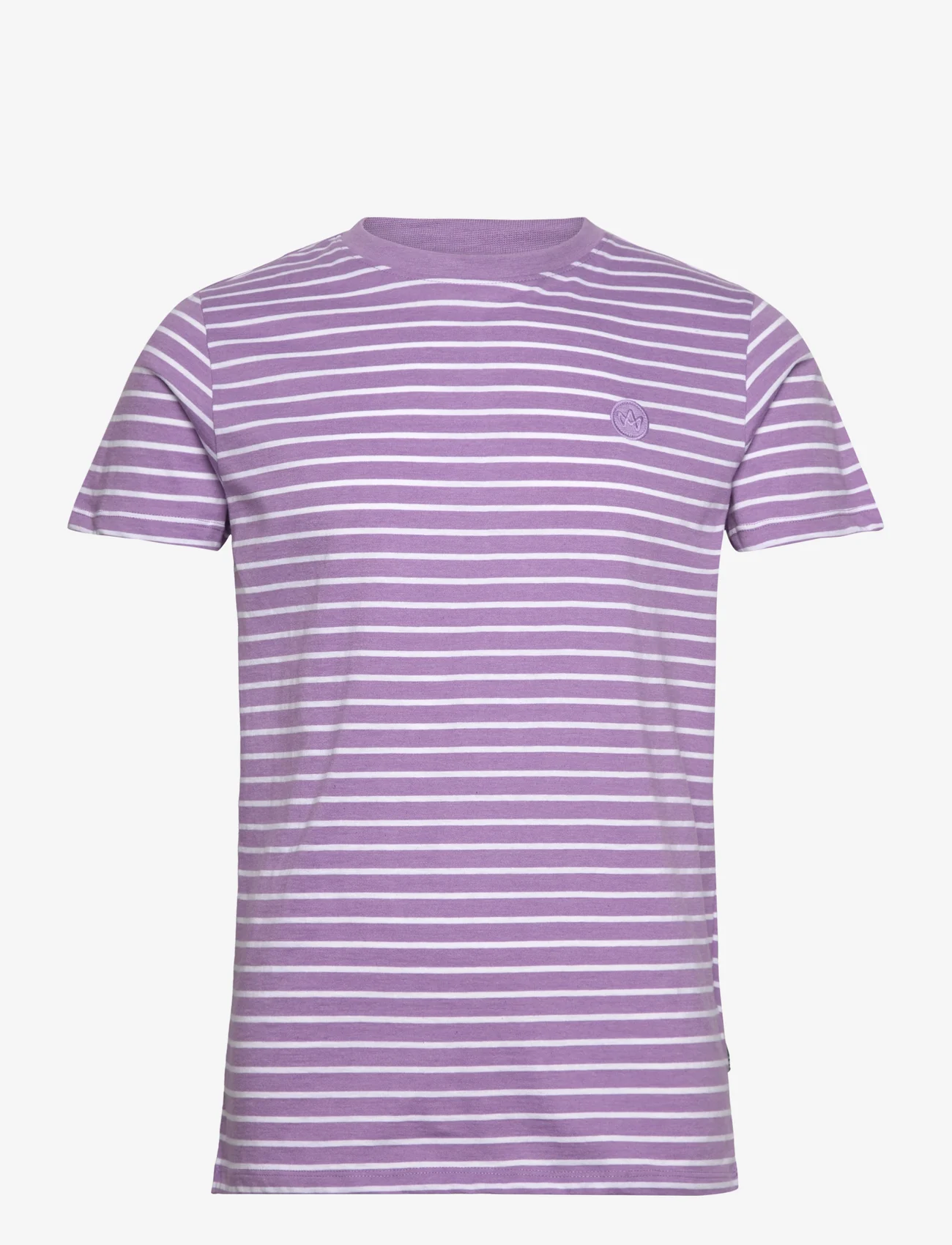 Kronstadt - Timmi Organic/Recycled striped t-shirt - lavender / white - 0