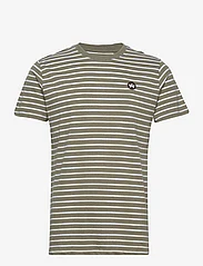 Kronstadt - Timmi Organic/Recycled striped t-shirt - moss mel - 0
