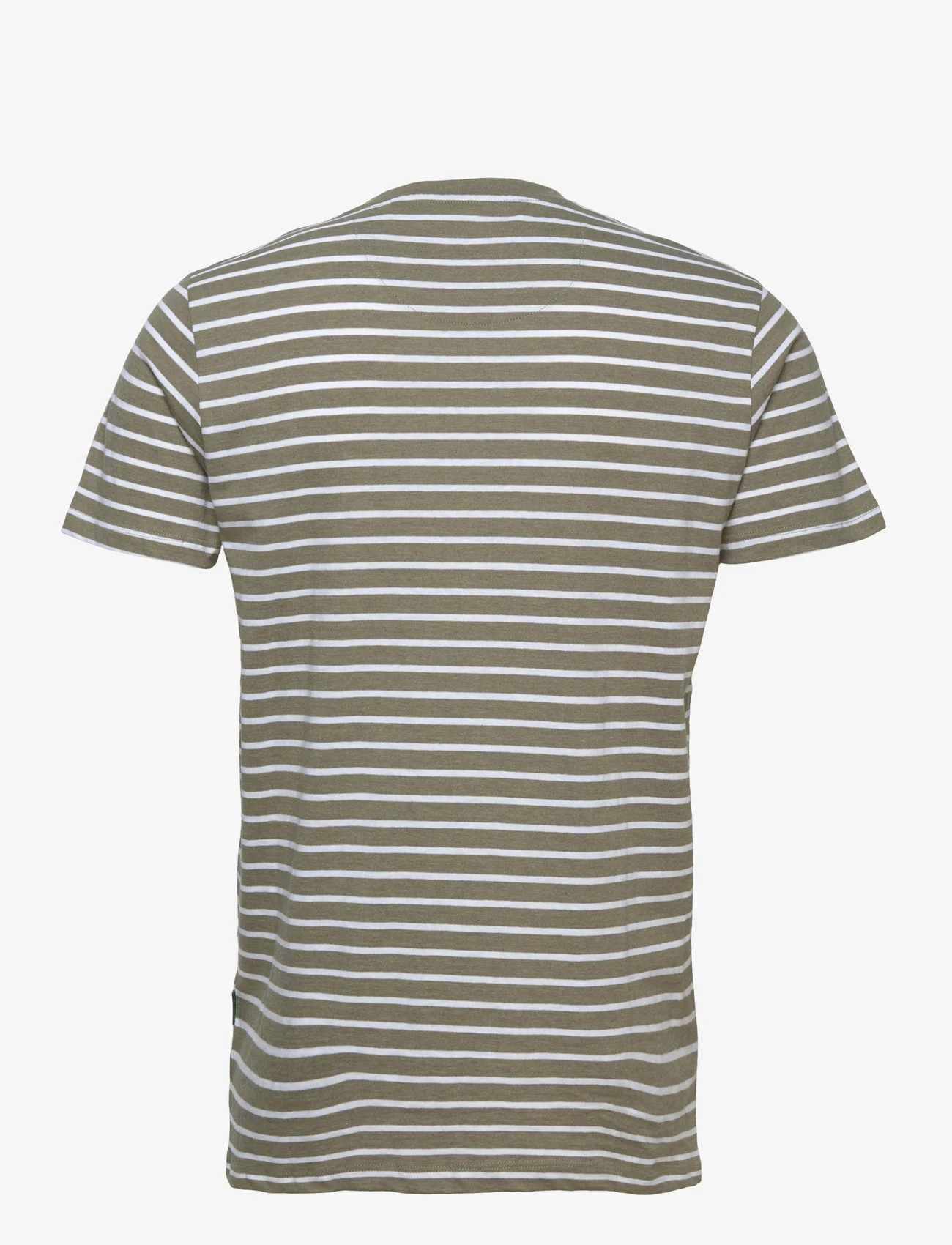 Kronstadt - Timmi Organic/Recycled striped t-shirt - moss mel - 1