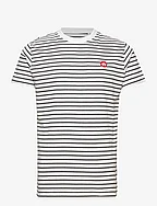 Timmi Organic/Recycled striped t-shirt - WHITE/NAVY