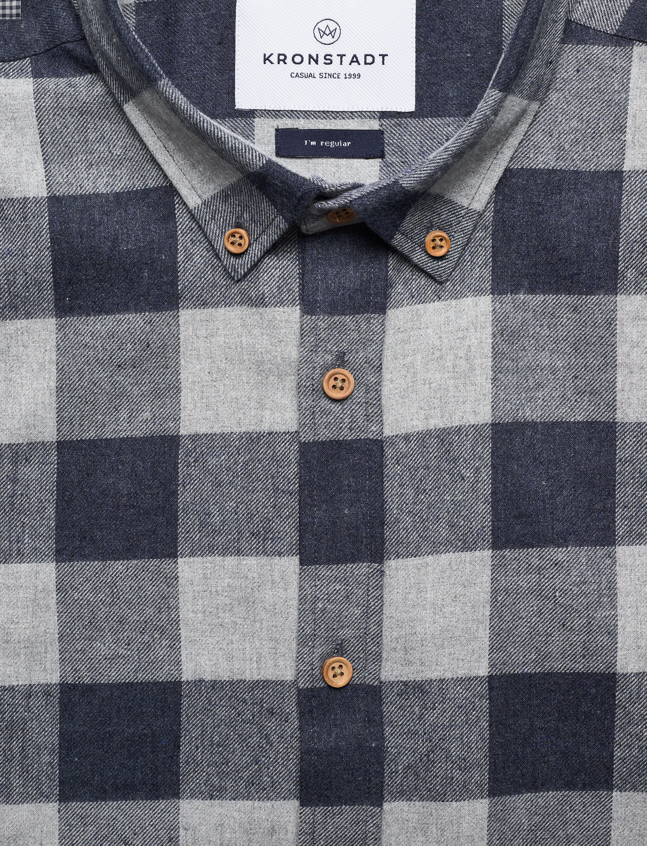 Kronstadt - Johan Flannel checked shirt - light grey - 2