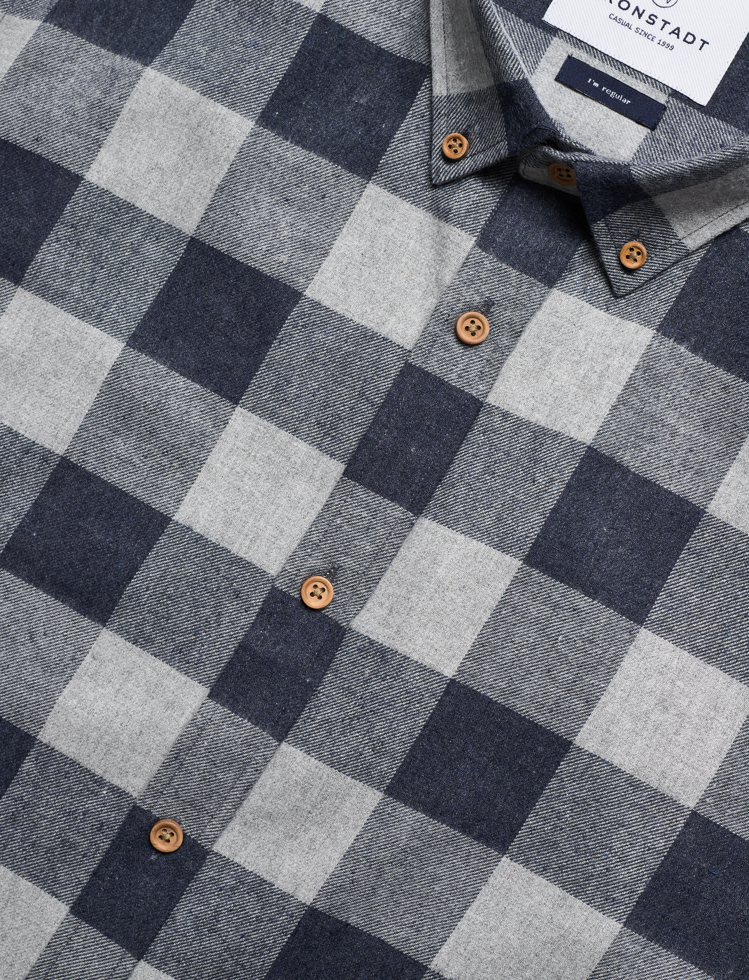 Kronstadt - Johan Flannel checked shirt - light grey - 3