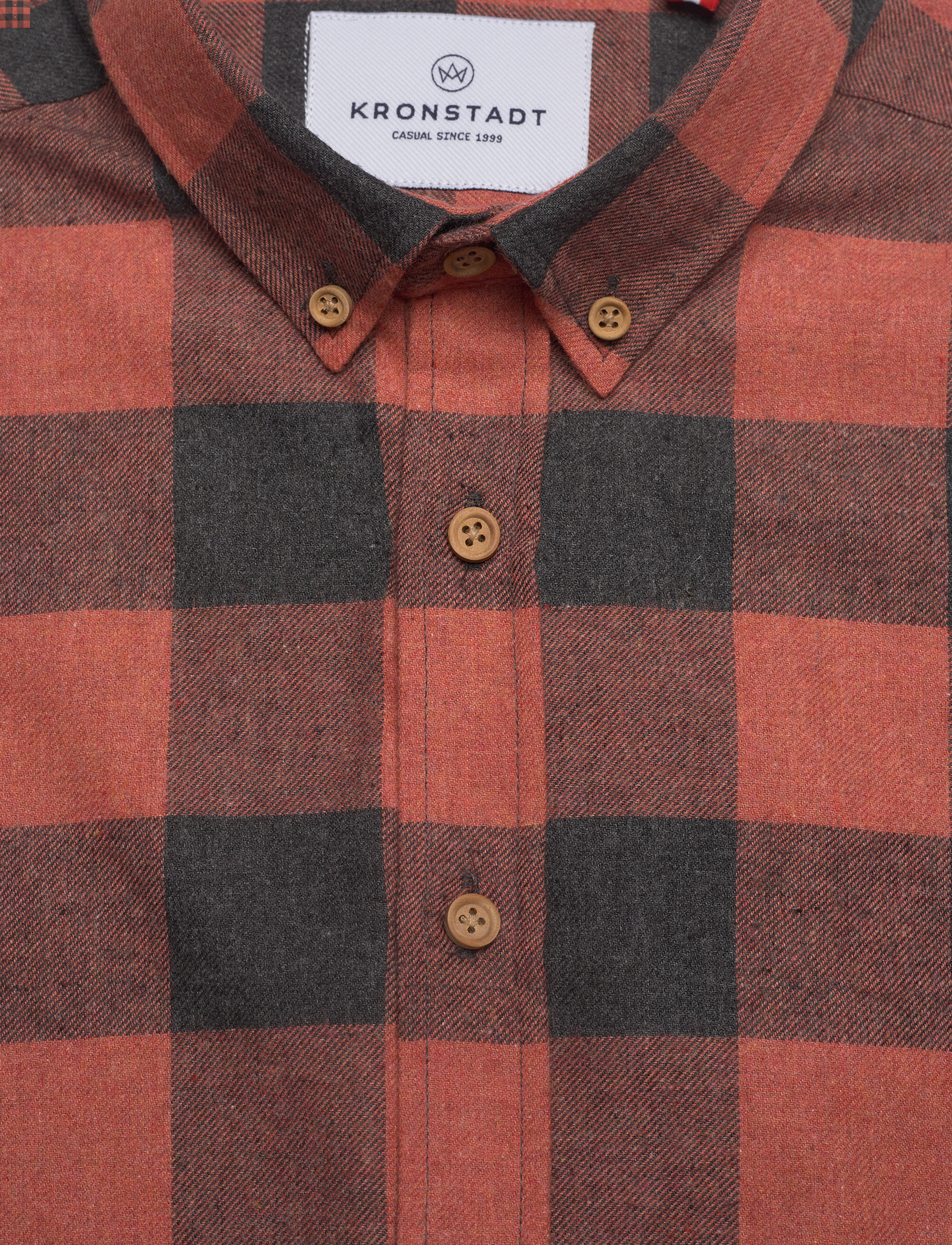 Kronstadt - Johan Flannel checked shirt - orange - 2