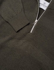 Kronstadt - Hannes half zip cotton knit - vetoketjukaulus - army - 2