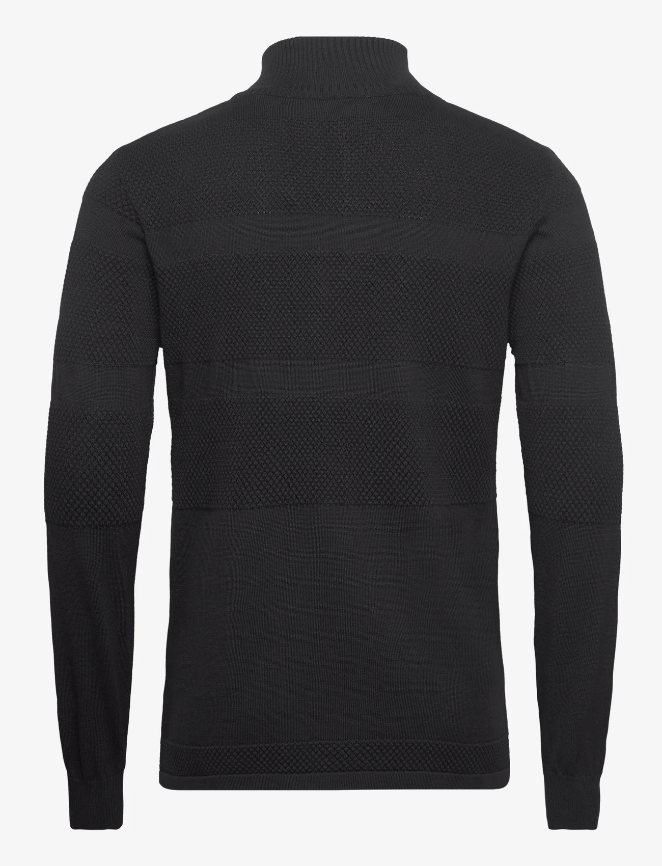 Kronstadt - Hannes half zip cotton knit - džemperi ar daļēju rāvējslēdzēja aizdari - black - 1