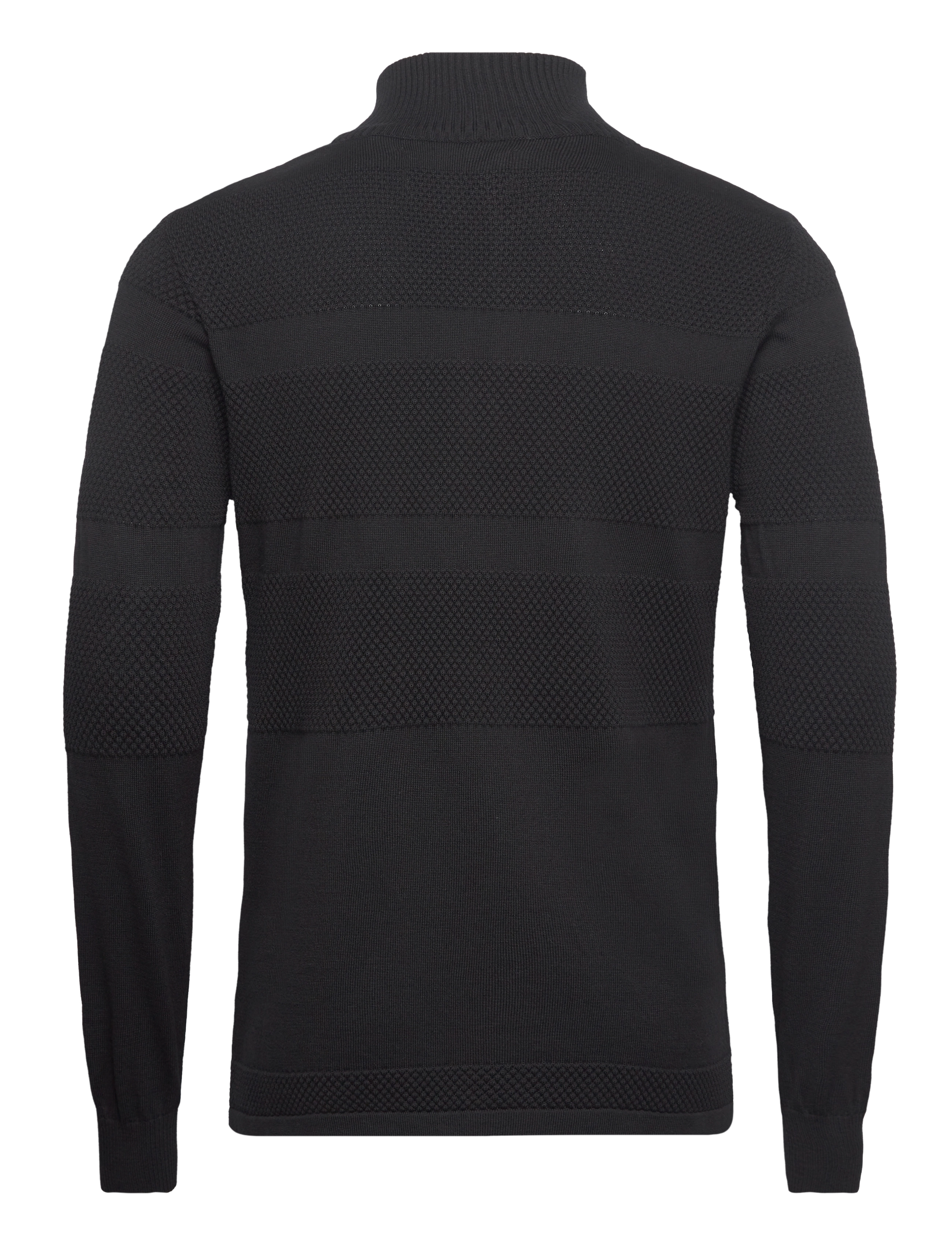 Kronstadt - Hannes half zip cotton knit - black - 1