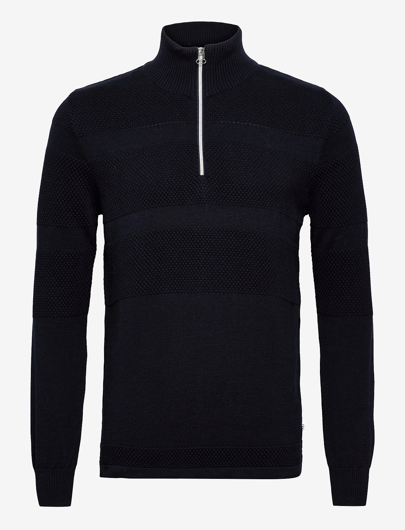 Kronstadt - Hannes half zip cotton knit - navy - 0