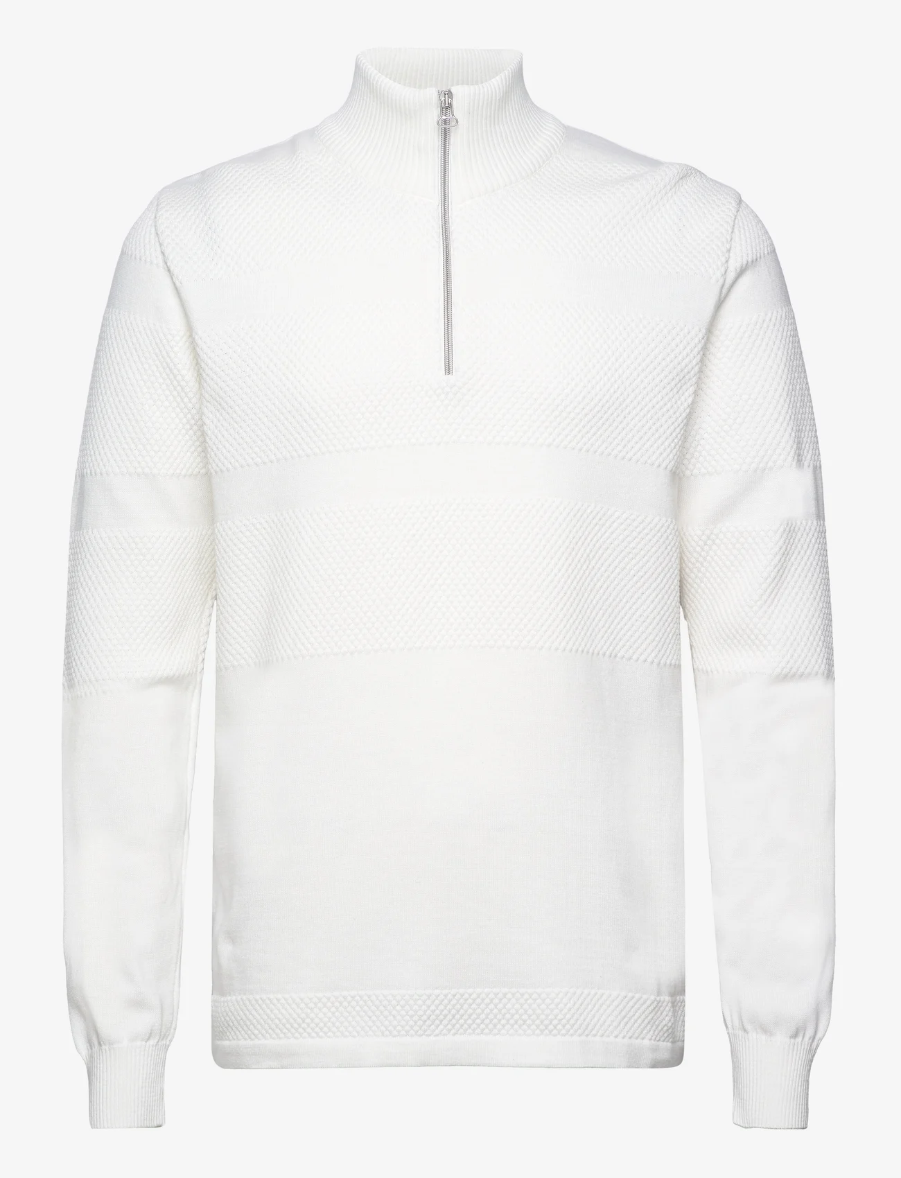 Kronstadt - Hannes half zip cotton knit - džemperiai su trumpu užtrauktuku - off white - 0
