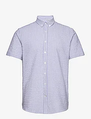 Kronstadt - Johan seersucker S/S shirt - basic overhemden - navy/white - 0