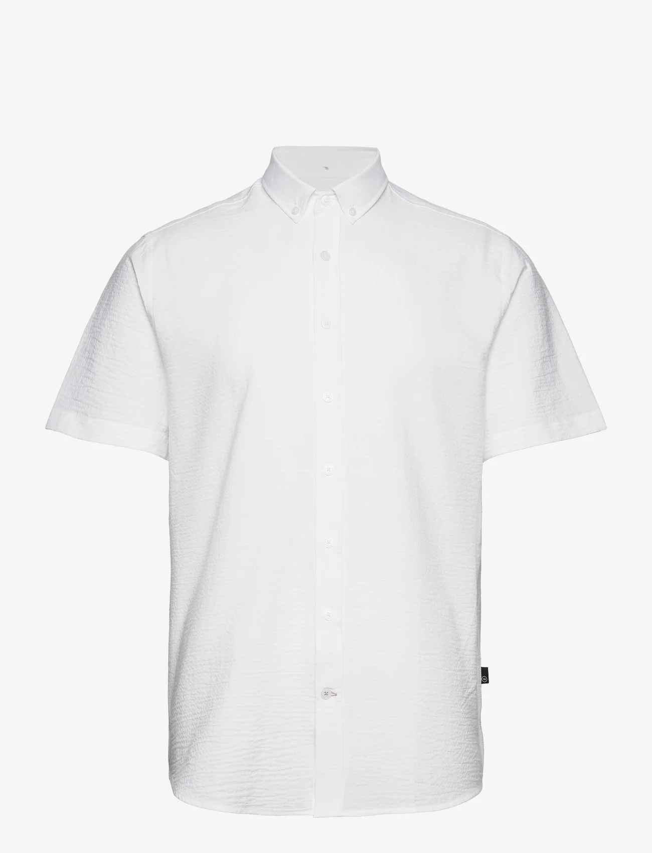 Kronstadt - Johan seersucker S/S shirt - laisvalaikio marškiniai - white/white - 0