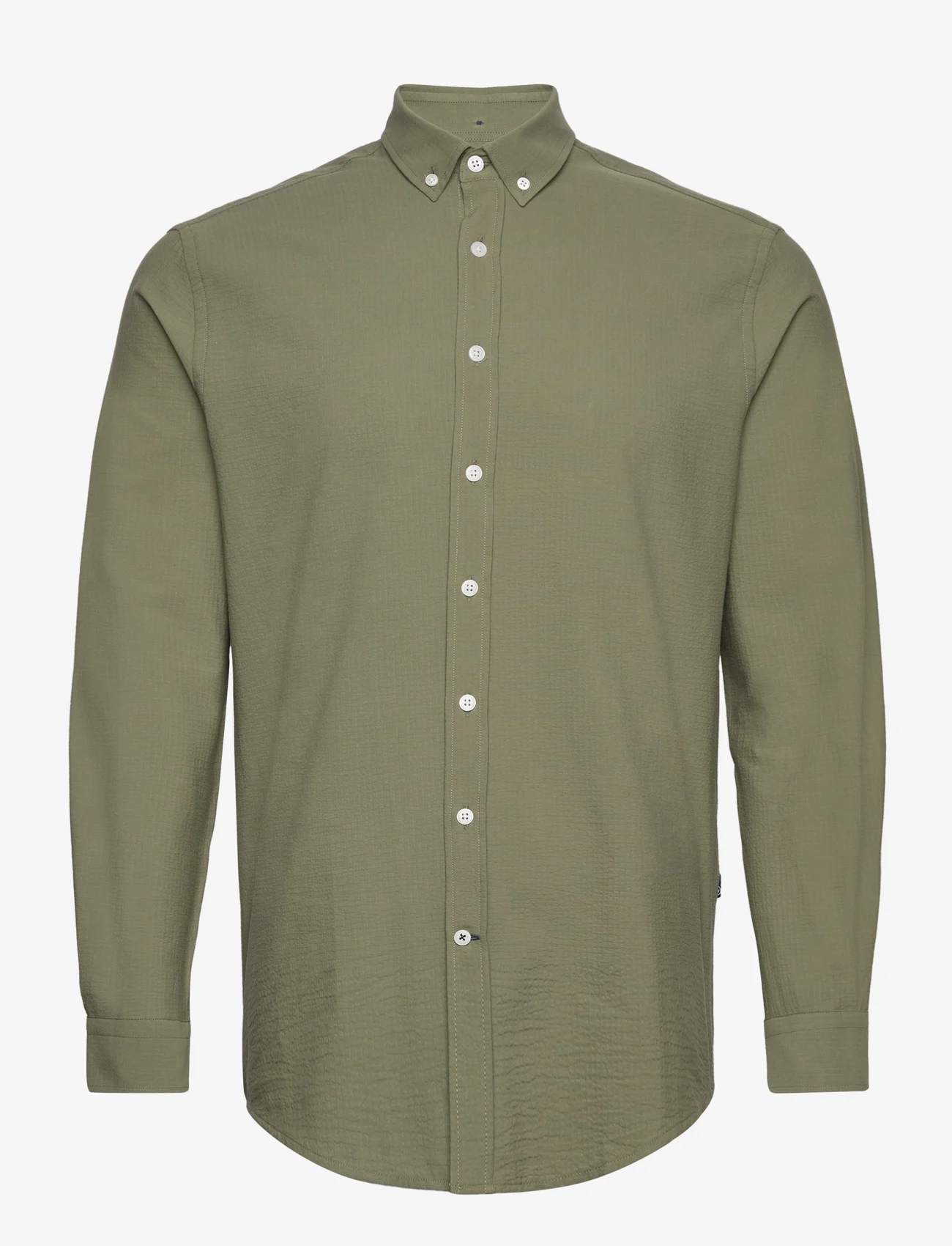 Kronstadt - Johan Seersucker shirt - basic overhemden - moss/moss - 0
