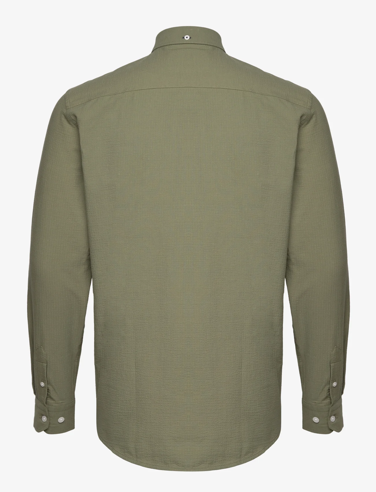 Kronstadt - Johan Seersucker shirt - basic shirts - moss/moss - 1
