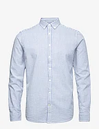 Johan Seersucker shirt - NAVY/WHITE