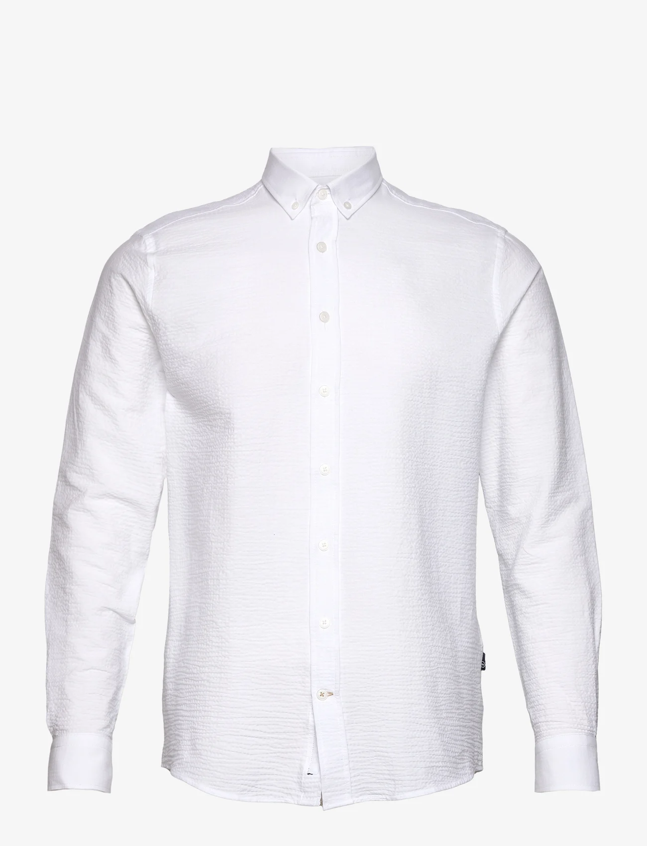 Kronstadt - Johan Seersucker shirt - tavalised t-särgid - white/white - 0