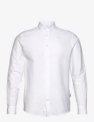Kronstadt - Johan Seersucker shirt - basic skjorter - white/white - 0