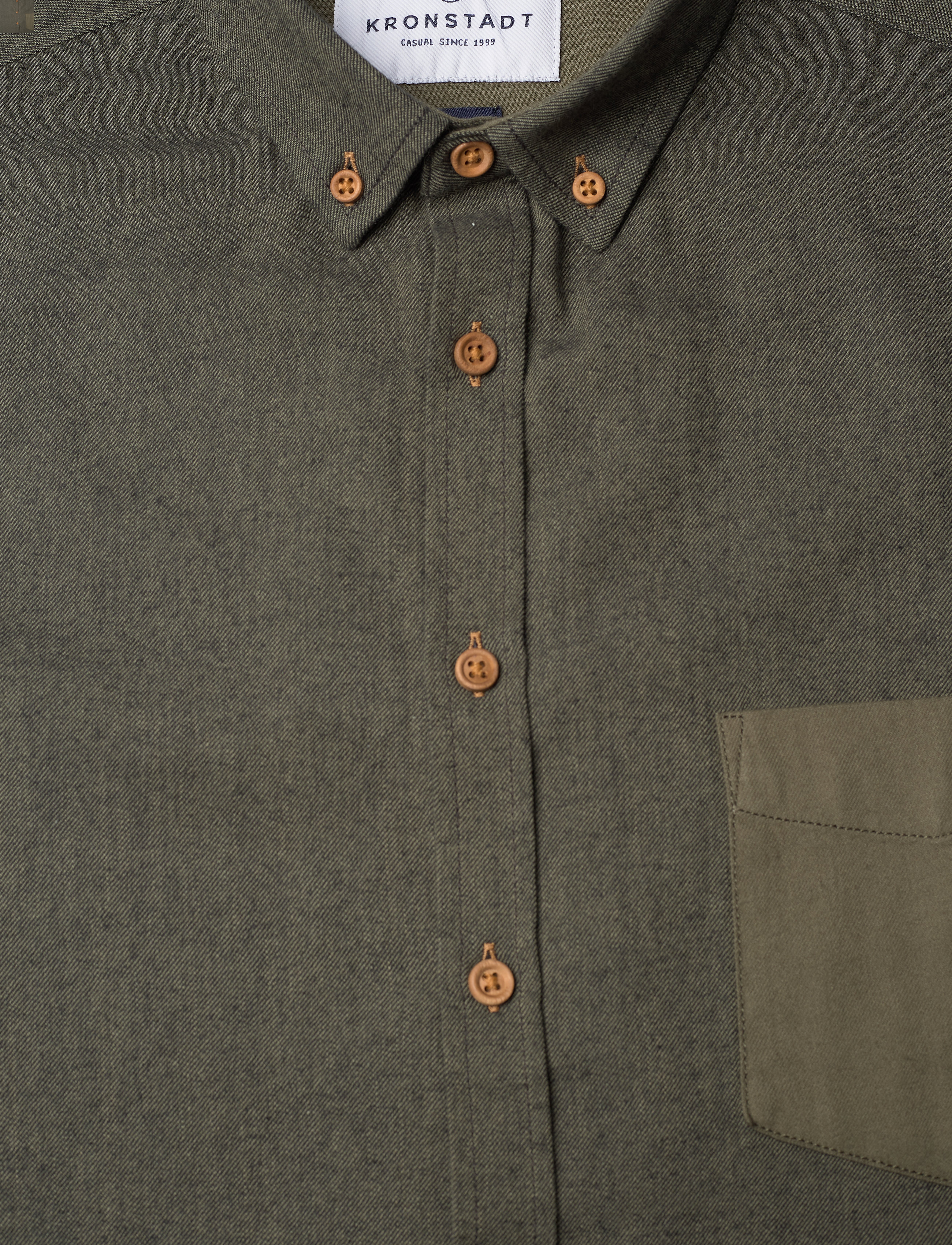 Kronstadt - Johan Diego Cotton mix shirt - army mel - 2