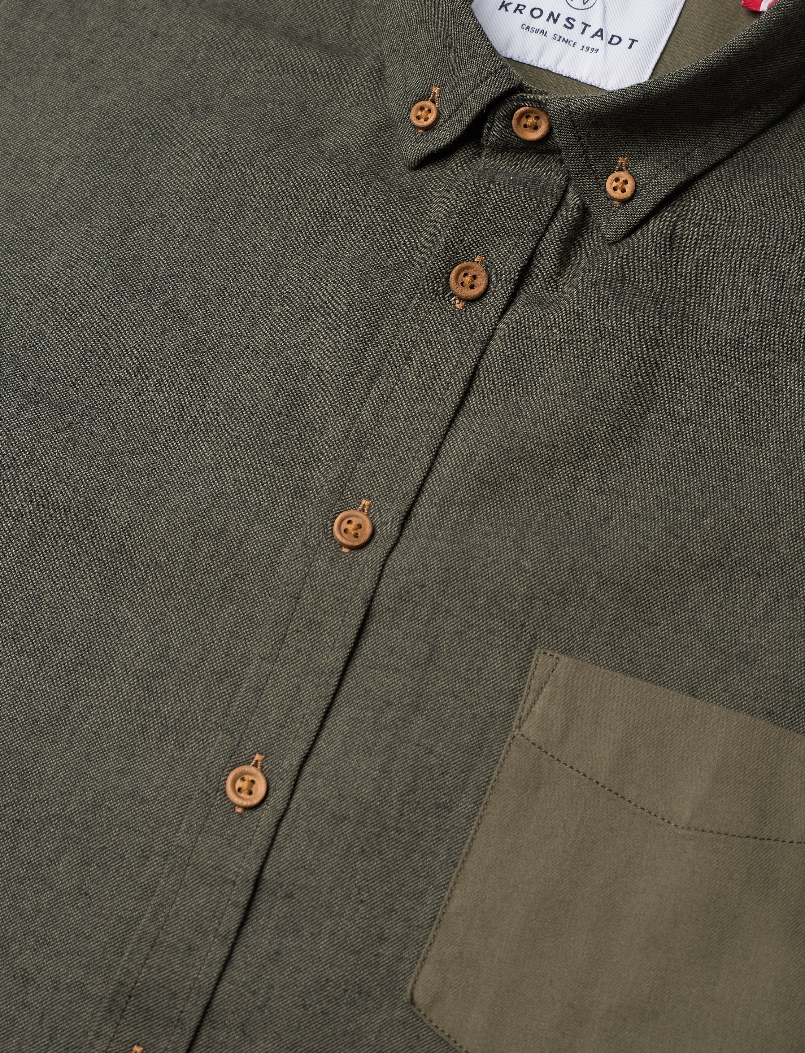 Kronstadt - Johan Diego Cotton mix shirt - army mel - 3