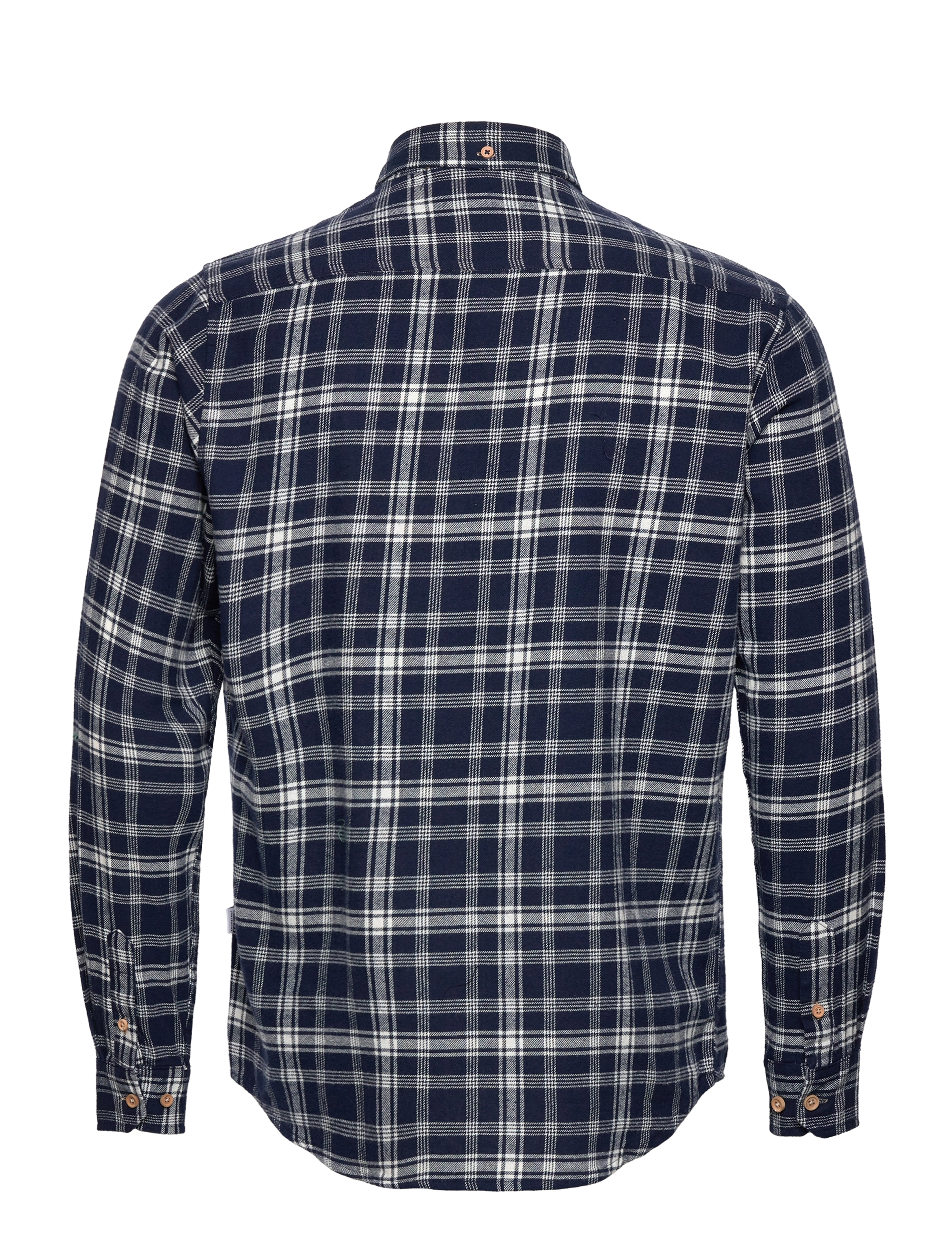 Kronstadt - Johan Flannel check 01 shirt - navy / white - 1