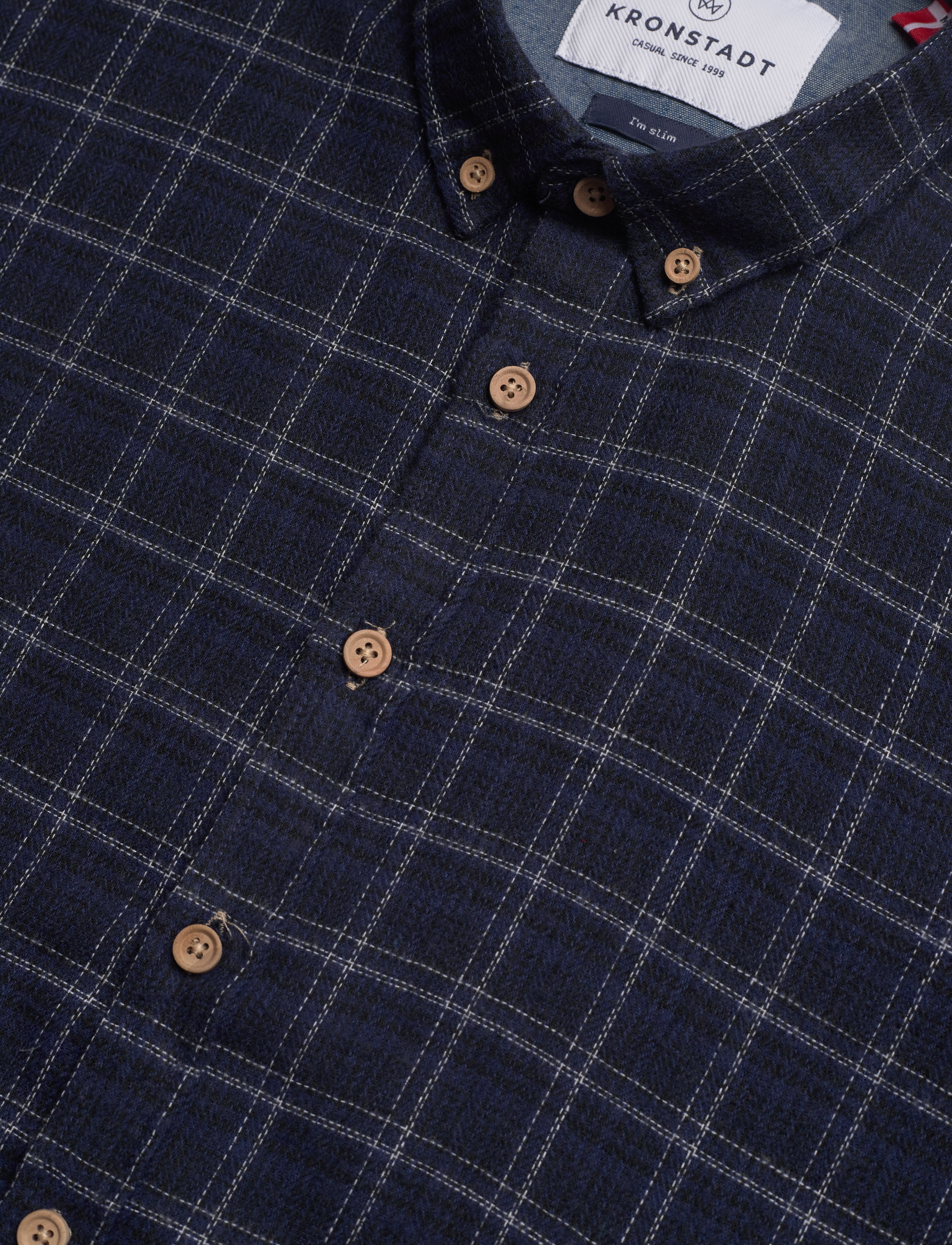 Kronstadt - Dean Flannel check 07 shirt - navy - 3